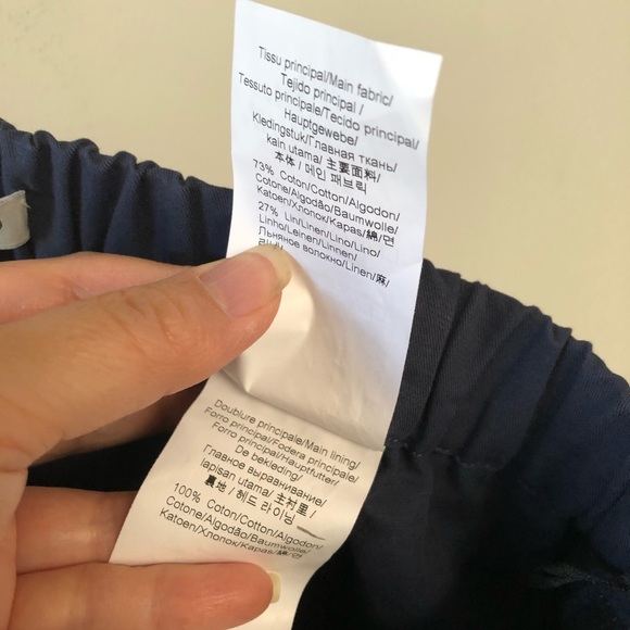 Kenzo drawstring linen blend cuffed crop pants - Picture 7 of 11